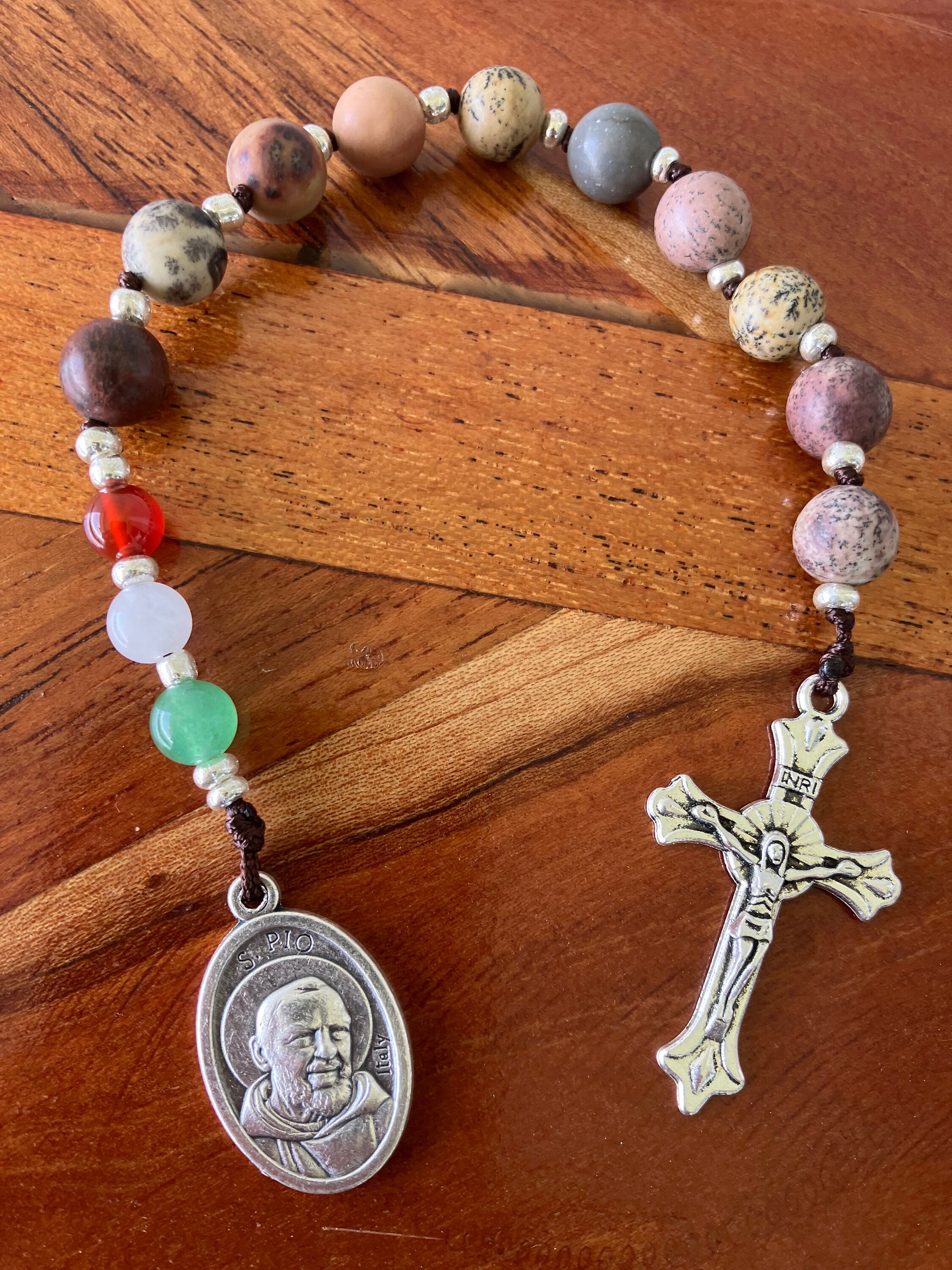 St Padre Pio Meditation and Prayer Strand Rosary Chaplet with 
