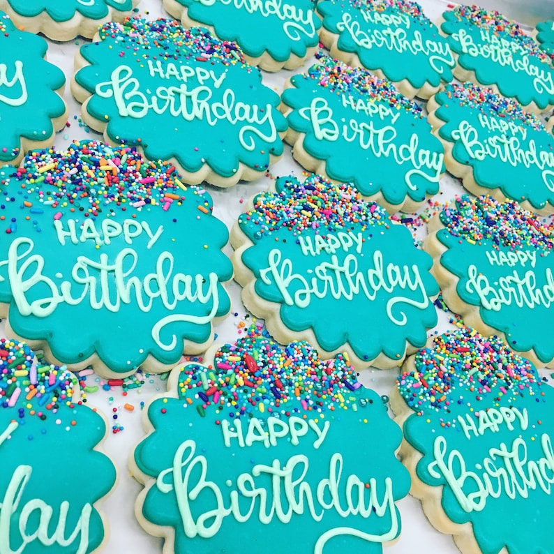 Happy birthday sprinkle cookies Etsy