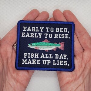 Early to Bed Fish Embroidered Patch (3x3")