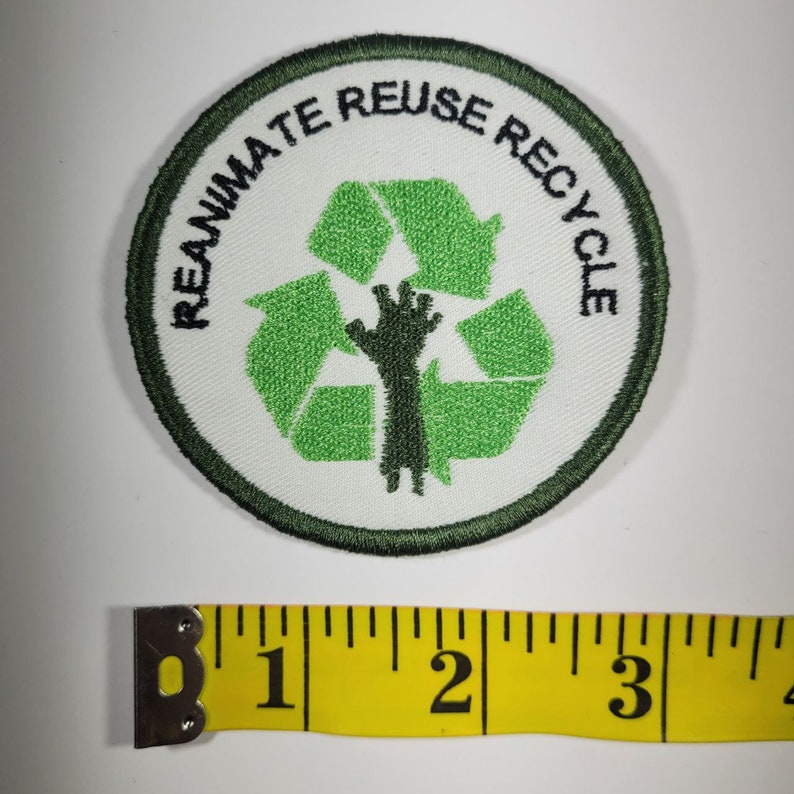 Reanimate Reuse Recycle Embroidered Iron-on Patch - Etsy