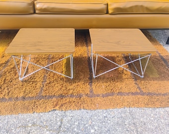 Pair of Eames Low Wire Tables