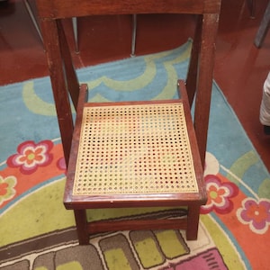 Mid Century Modern Folding Cane Chair