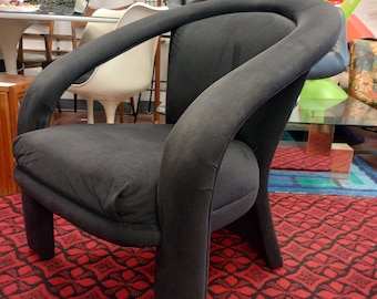 Marge Carson Micro Suede Post Modern Lounge Chair