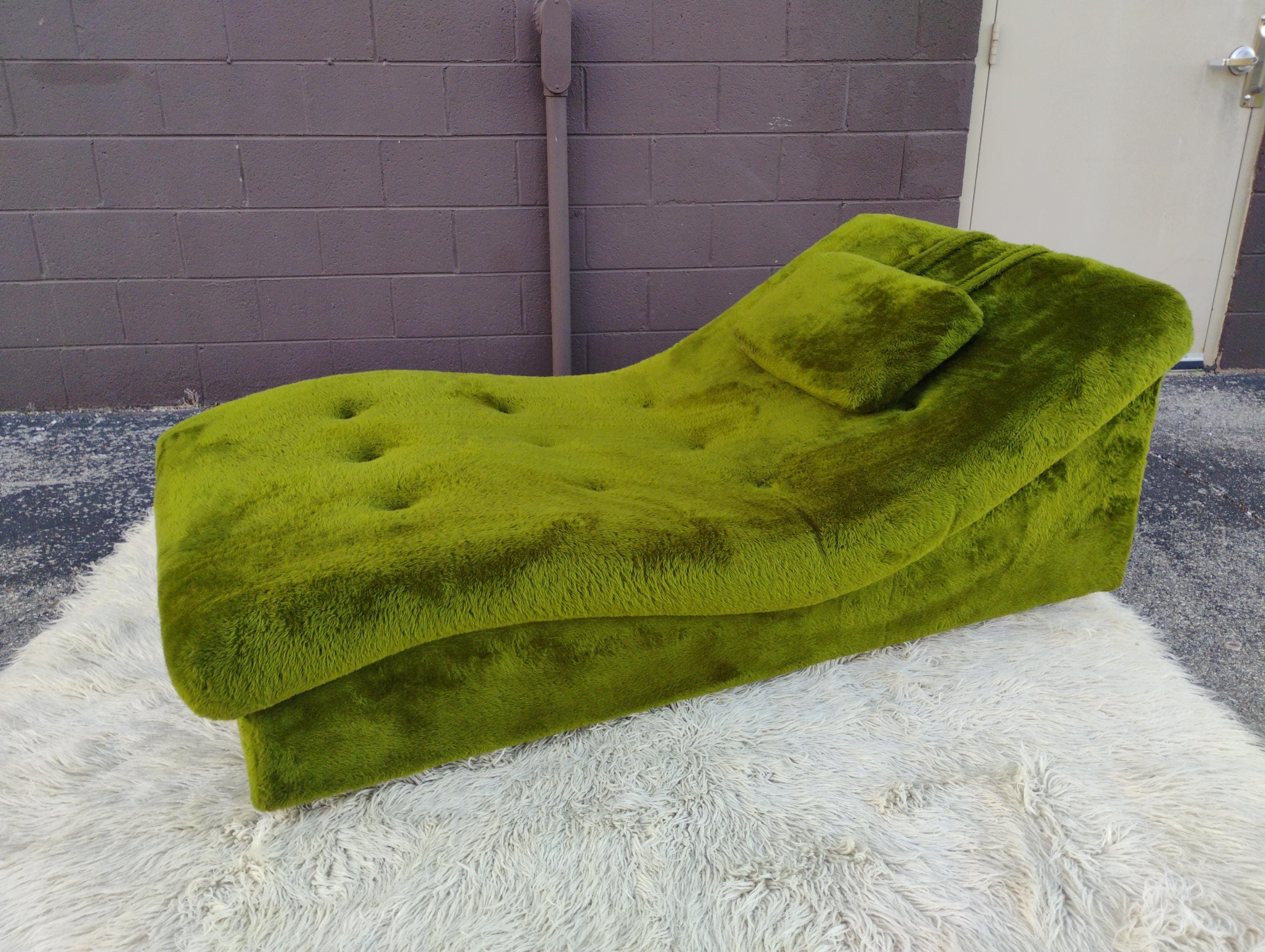 Retrolicious Adrian Pearsall Style Shaggy Fur Wave Chaise Lounge
