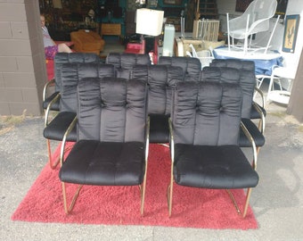 Set of 8 Milo Baugman Style Post Modern Dining Chairs