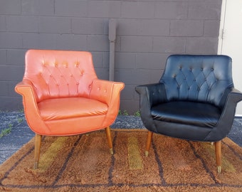 Pair of Vinyl MCM Lounge Chairs