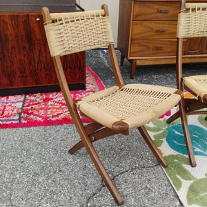 Set of 6 Hans Wegner STYLE Rope Folding Chairs 画像 2