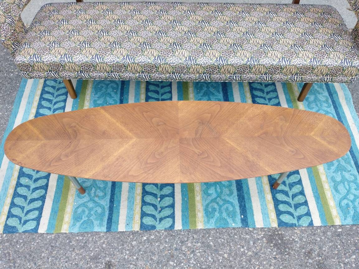 MCM Founders Furniture Walnut Surfboard Coffee Table Etsy