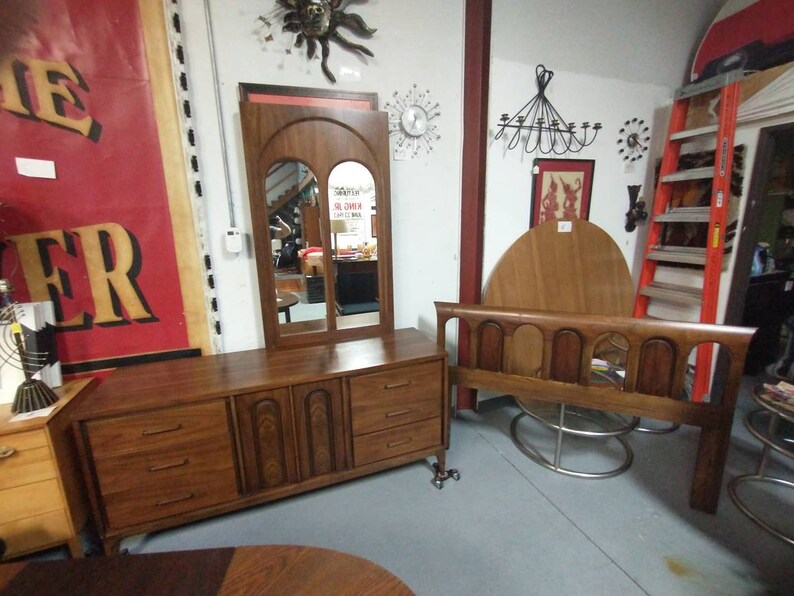 Mid Century Modern Three Piece Bedroom Set Etsy