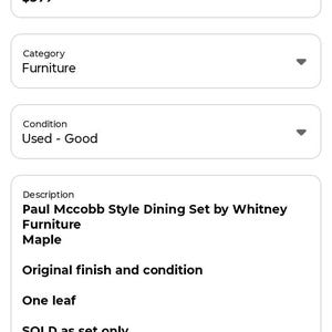 Paul Mccobb Style Dining Set by Whitney Furniture image 11