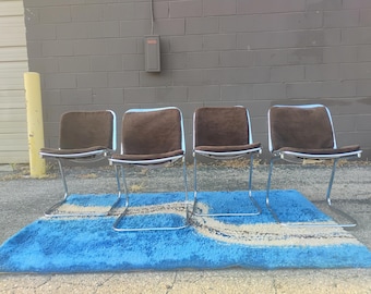 Set Of 4 Space Age Rinaldi Style Side Chairs