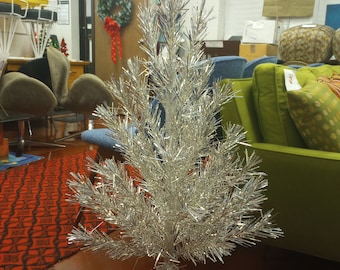 Vintage Silver Aluminum Christmas Tree