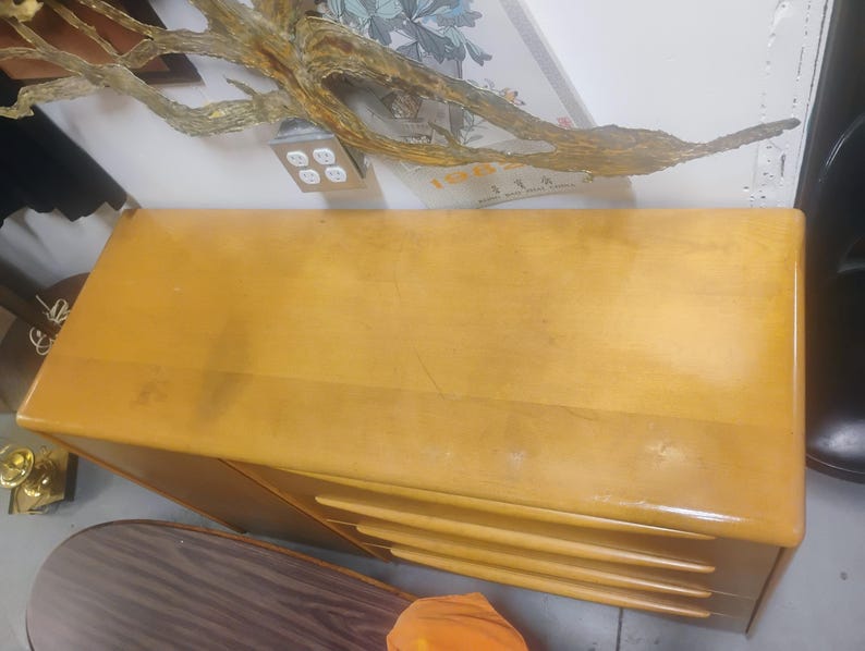 Heywood Wakefield Champagne Drop Front Secretary Desk afbeelding 10