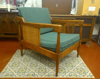 Mid Century Modern Unique Cane Lounge Chair