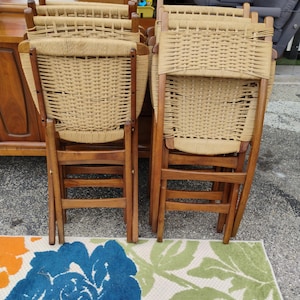 Set of 6 Hans Wegner STYLE Rope Folding Chairs 画像 4