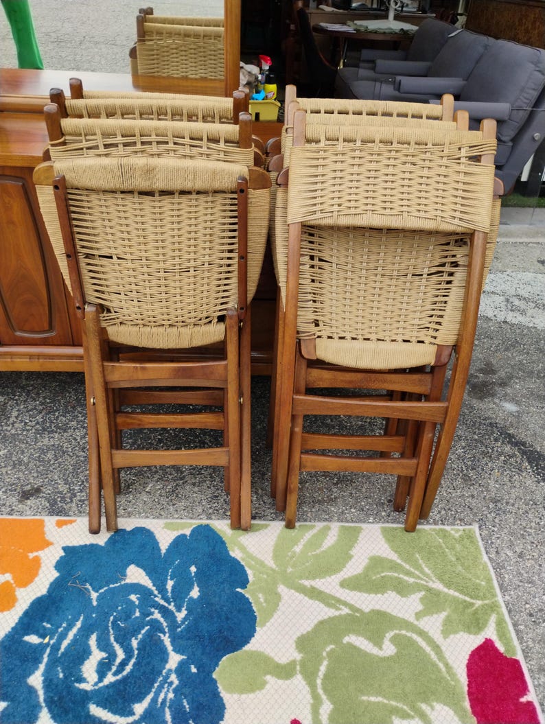 Set of 6 Hans Wegner STYLE Rope Folding Chairs 画像 4