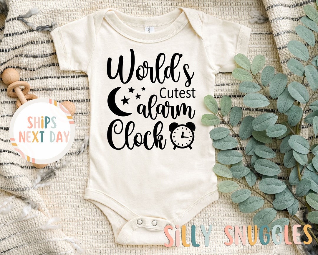 Natural Onesie® world's Cutest Alarm Clock Adorable Bodysuit for Babies