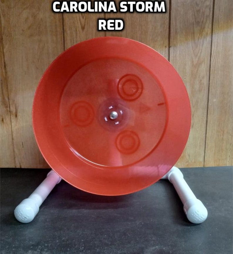 The Carolina Storm Bucket Wheel, custom made for hedgehogs, Syrian hamsters and more. Red (translucent)