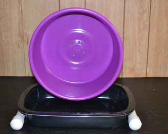 Hamster exercise wheel with litter pan, rats, hedgehogs, pocket pets, silent exercise wheel.
