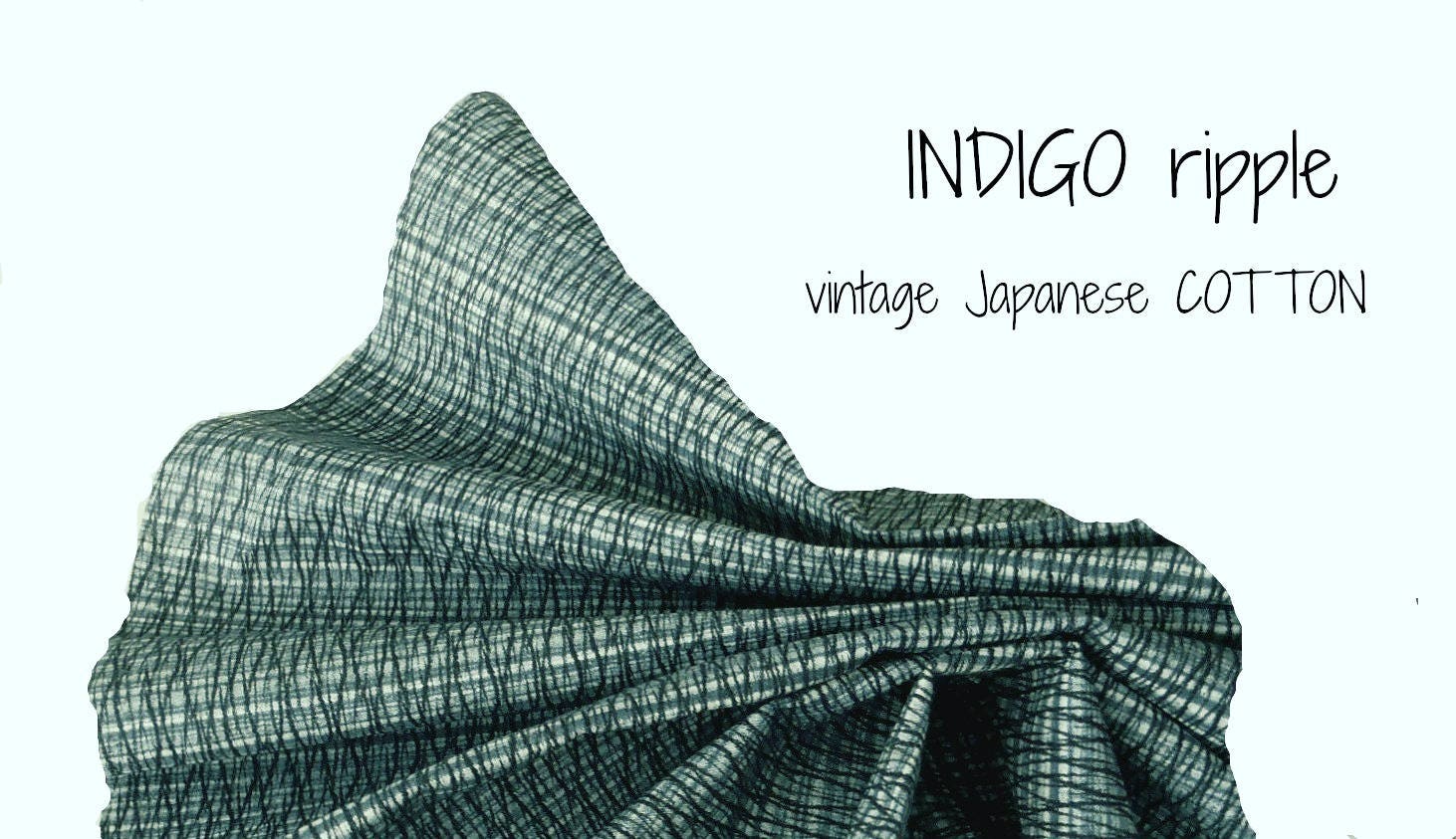 INDIGO ripple // Japanese COTTON Kimo no Yukata fabric | Etsy