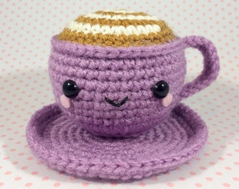 CROCHET PATTERN for Swirly Smiley Latte Amigurumi