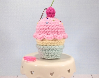 CROCHET PATTERN for Layered Amigurumi Cupcake, Crochet Cupcake, Kawaii Cupcake Plush, Amigurumi Cupcake Step by Step Crochet Tutorial