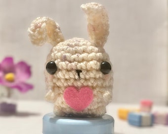 CROCHET PATTERN for Valentine Amigurumi Bunny Plushy, Crochet Bunny, Step by Step Rabbit Amigurumi Pattern, Bunny Crochet Tutorial