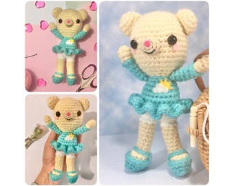 CROCHET PATTERN, Celeste! Amigurumi Bear Pattern, Crochet Bear Doll Pattern, Amigurumi Doll Pattern, Crochet Doll pattern, Teddy Bear Doll