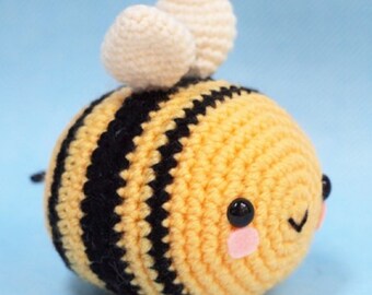 Amigurumi Bumble Bee, Crochet Bee Plushie, Bee Amigurumi, Finished Amigurumi Pride Bee, Kawaii Crochet Bee, Rainbow Bee Plushie, more colors