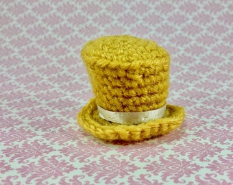 CROCHET PATTERN for Top Hat Mad Hatter Hat for Amigurumi to Wear!  Doll Hat, Toy Hat