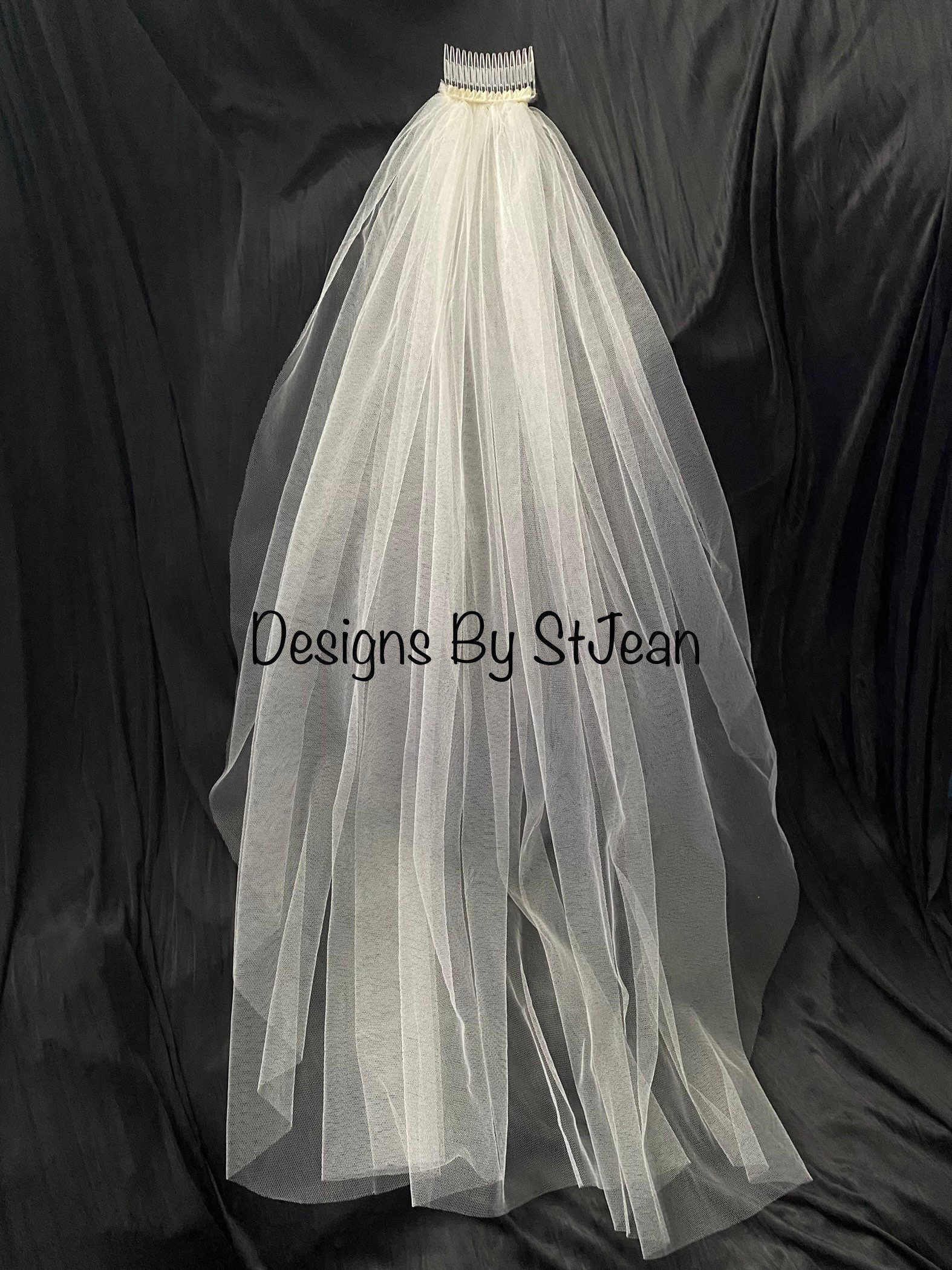 Off White Element Veil Valeria Bridal Veil - Off-White Italian Tulle — Abby Malloy LLC main image 2