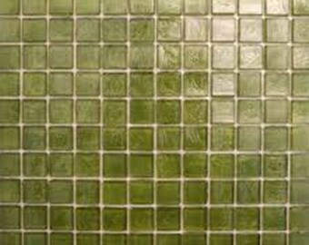 Sicis Tweed Green Waterglass Cubes 7/8" Tiles