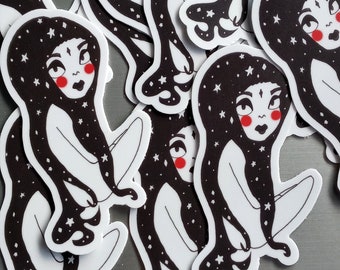 Galaxy Girl Sticker | Vinyl Decal