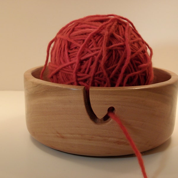Handmade wooden red elm yarn bowl / knitting bowl
