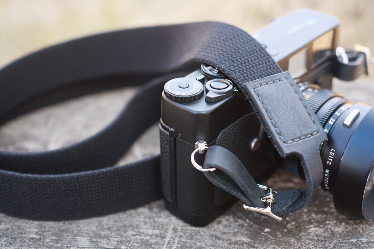 Minimalist Camera Strap Black Leather Camera Strap Fuji Etsy