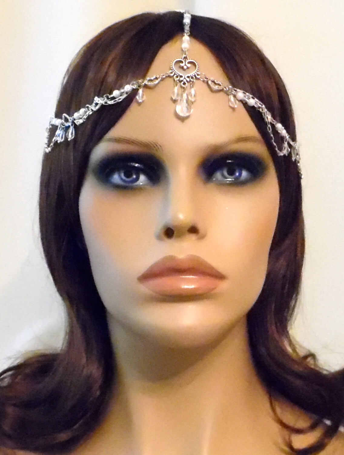 Art Deco Head Chain Bridal Hair Jewelry Head Jewelry Womens Etsy