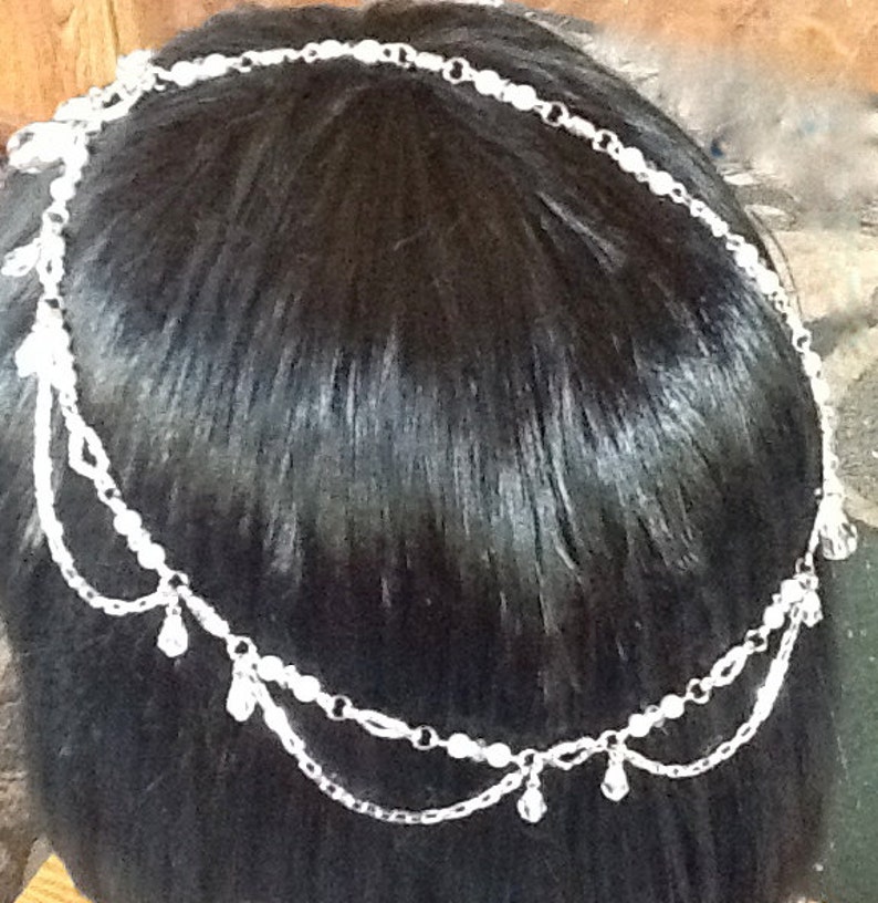 Art Deco Head Chain Bridal Hair Jewelry Head Jewelry Womens Etsy