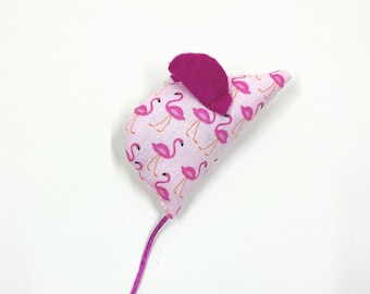 Catnip mouse cat toy, Flamingo pink, pink