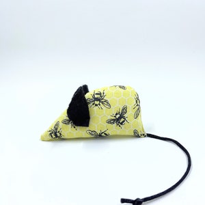 Bee Catnip Mouse Cat Toy: Yellow & Black