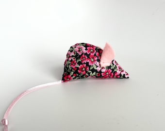 Mouse cat toy, catnip mouse, black pink