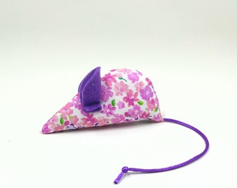 Catnip Floral mouse cat toy, pink white purple, spring, flowers