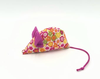 Floral catnip mouse cat toy, pet toy, kitten toy