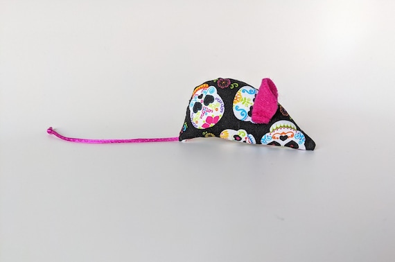 Calavera Cat Toy: Sugar Skull Fabric Mouse