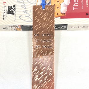 Oh Crap! I Lost My Page Copper Bookmark/Hand Stamped/Hammered/Copper/Bookmark/Books/Book Accessories/Handcrafted/Reading/Humor/Gift