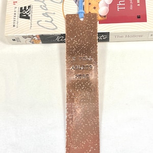 I Fell Asleep Here Copper Bookmark/Hand Stamped/Hammered/Copper/Bookmark/Books/Book Accessories/Handcrafted/Reading/Humor/Gift