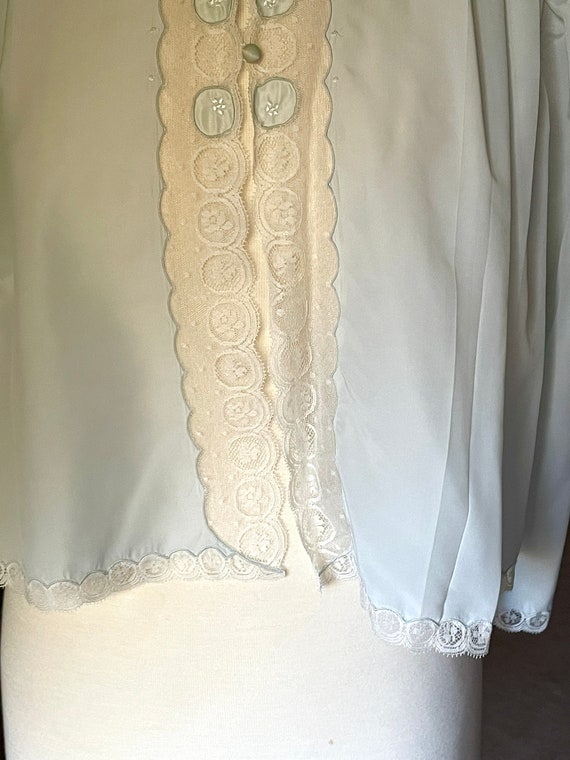 Vintage 1960's Sheer White Nightie Cover Bed Jacket Medium 