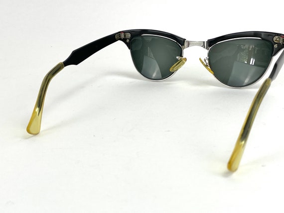Vintage Cat Eye 1950's Sunglasses Black Frame Pre… - image 6