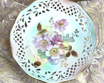 Vintage Schumann Arzberg Germany Bavaria Roses pierced bowl.