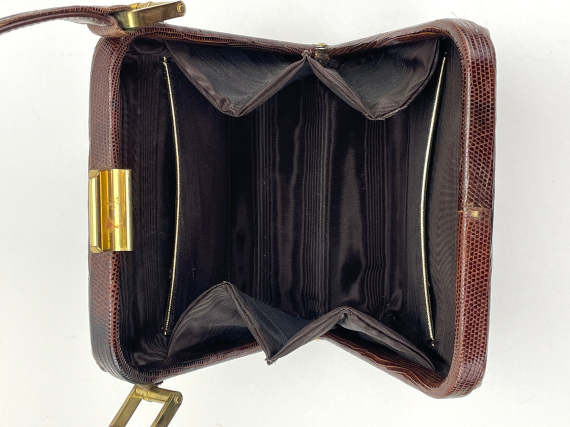 Vintage 1960s Harry Revita Brown Lizard Skin Designer Handbag - Etsy