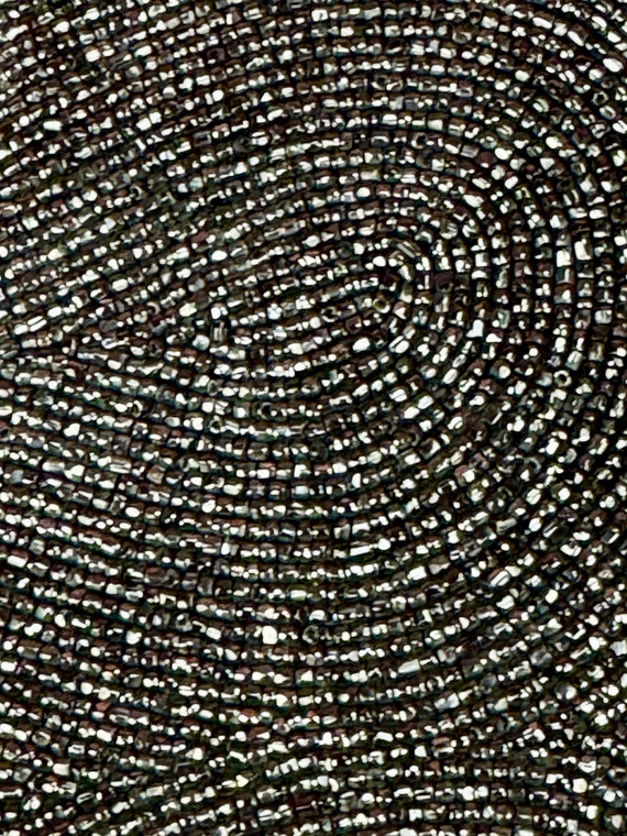 1930s Rectangular black beaded evening purse with… - image 9